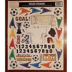 Soccer Stickers For‎ Scrapbooking Decorating Collecting Die-Cut Neena Chawla